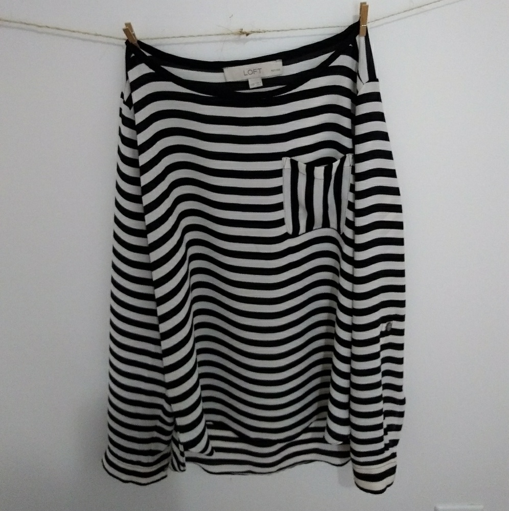 Loft long sleeve striped blouse